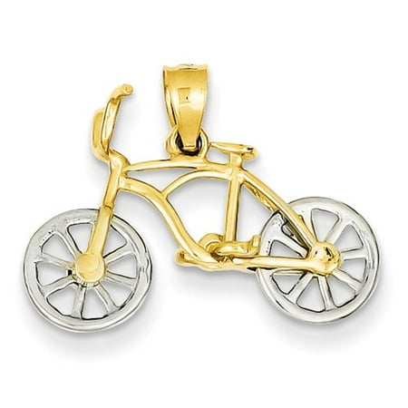 14k Yellow & White Gold Moveable Bicycle Pendant