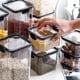 thumbnail image 3 of Cateissary Cocina Contenedor almacenamiento de alimentos Cereal Caja seca Despensa Plástico Type4 NO4, 3 of 6