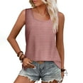 thumbnail image 4 of Womens Satin Silk Vest Tops Summer Sleeveless Scoop Neck Loose Fit Casual Cami Camisole Blouses Summer Basic Tank Shirt Elegant Work Formal Office Business Wear, 4 of 9