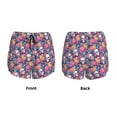 thumbnail image 5 of Lsque colorful Skull flower daisy Printed Women's Running Shorts with Liner Pockets,Elastic Quick Dry Workout Athletic Gym Yoga Shorts,Womens High Waist Shorts-X-Large, 5 of 9