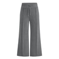 thumbnail image 6 of Girls Back to School Pants Loose Fit Wide Leg Elastic High Waisted Pants Drawstring Casual for Everyday Wear Grey2,170, 6 of 7