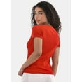 thumbnail image 4 of No Boundaries Ribbed Crewneck Tee with Short Sleeves, Women's, 4 of 5