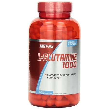 MET-Rx L-Glutamine 1000 Mg Diet Supplement Capsules, 200 Count