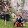 thumbnail image 1 of Estatuilla de pescador en miniatura Cola figura de cerámica para bonsái de adorno de estanque Figurilla en miniatura, 1 of 6
