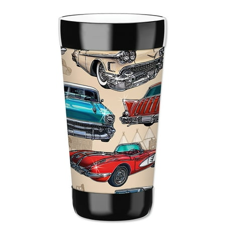 - Mugzie 16-Ounce Tumbler Drink Cup with Removable Insulated Wetsuit Cover - 50's Hot Rods