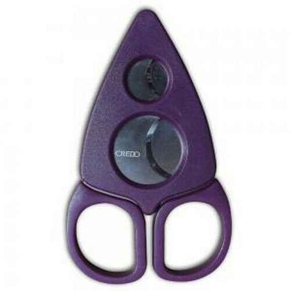 Purple Credo Stainless Steel 2 Blade Special T Dual Cigar Cutter Scissor - 2400