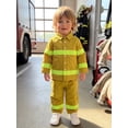 thumbnail image 5 of RUINIXCW Kids Toddler Baby Boy Girl Halloween Firefighter Costume Fall Winter Birthday Outfit Reflective Striped Button Down Collared Long Sleeve Shirt and Pants Set, 5 of 8