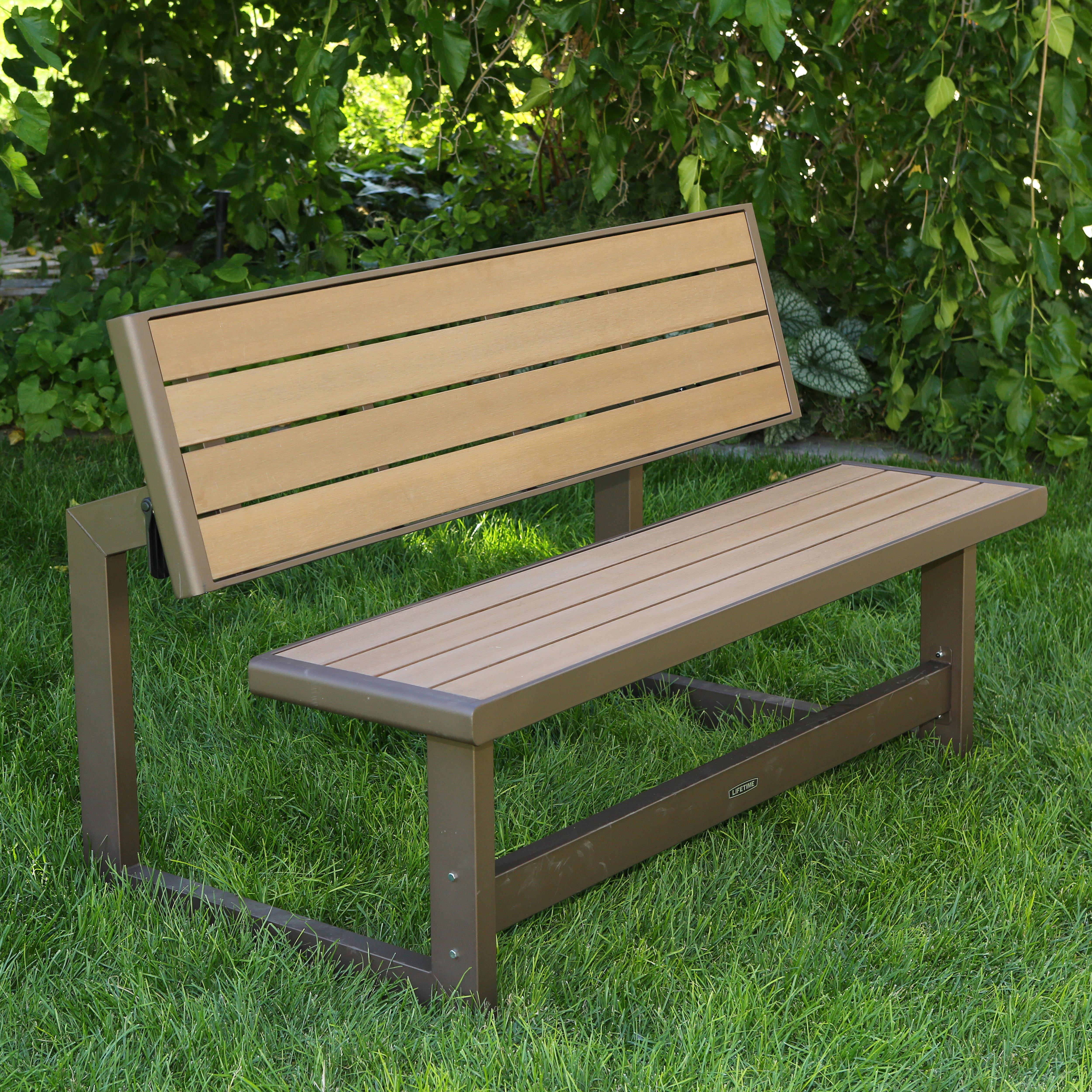 Lifetime Outdoor Convertible Bench, Light Brown, 60139 - 2