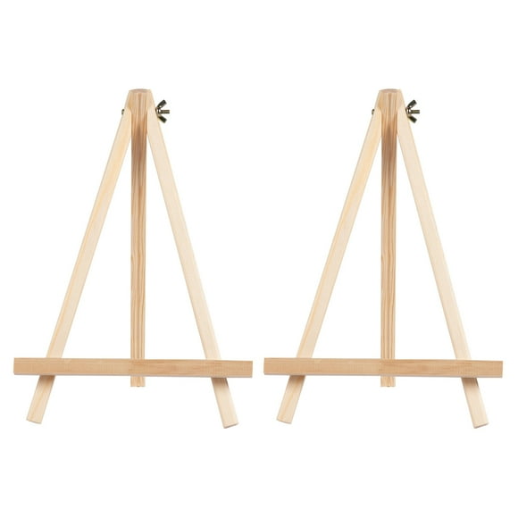 KAKOWELY 2 Pcs Petit Présentoir de Table en Bois Mini Chevalet Support de Cadre Photo Trépied, 9,45 Pouces X 7,09 Pouces X 1,18 Pouces