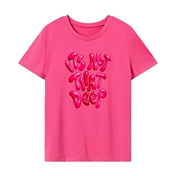 Camiseta de manga corta para mujer, camiseta transpirable con cuello redondo para uso diario en la calle M