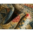 thumbnail image 6 of 3.25' x 5.25' Navy Blue and Olive Green Medallion with Border Rectangular Area Throw Rug, 6 of 8