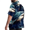 thumbnail image 3 of Starry Shark Men's Casual Printed Button Down Short Sleeve Beach Shirts, 3 of 6