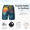 thumbnail image 6 of Picia Palm Trees pattern Mens Swim Trunks with Compression Liner Stretch Beach Shorts Quick Dry with Zipper Pockets No-Chafing Board Shorts-XX-Large, 6 of 9