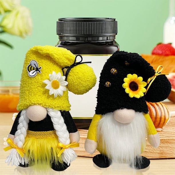 Fiudx Muñeca Del Festival de Las Abejas, Decoración de Primavera y Verano, Diseño de Tela de Terciopelo, Accesorios Bonitos, Idea de Regalo para El Hogar, Regalo Del Día de La Madre, Tamaño 13 X 5 X
