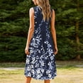 thumbnail image 5 of Rciityk Summer Dresses for Women Casual Round Neck Sleeveless Midi Dress Fashion Floral Printed Boho Tank Dresses Beach Vacation Sundress, 5 of 6