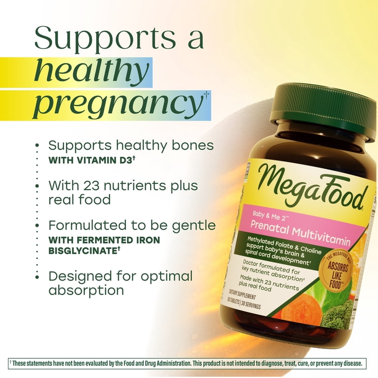MegaFood Baby & Me 2 Prenatal Multivitamin, 30 Servings photo 4