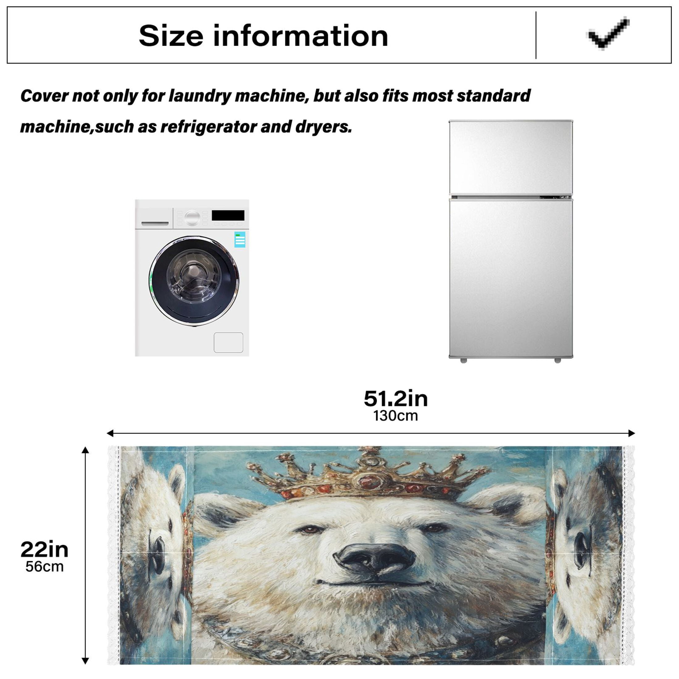 WOBOGO White Bear King Washing Machine Cloth Dryer Refrigerator Top Cover Protective Non-Slip Mat For Kitchen Laundry