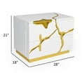 thumbnail image 5 of Benjara Cid Exie 28 Inch Nightstand, 2 Drawers, Gold Accent Branch Style White Wood, 5 of 5
