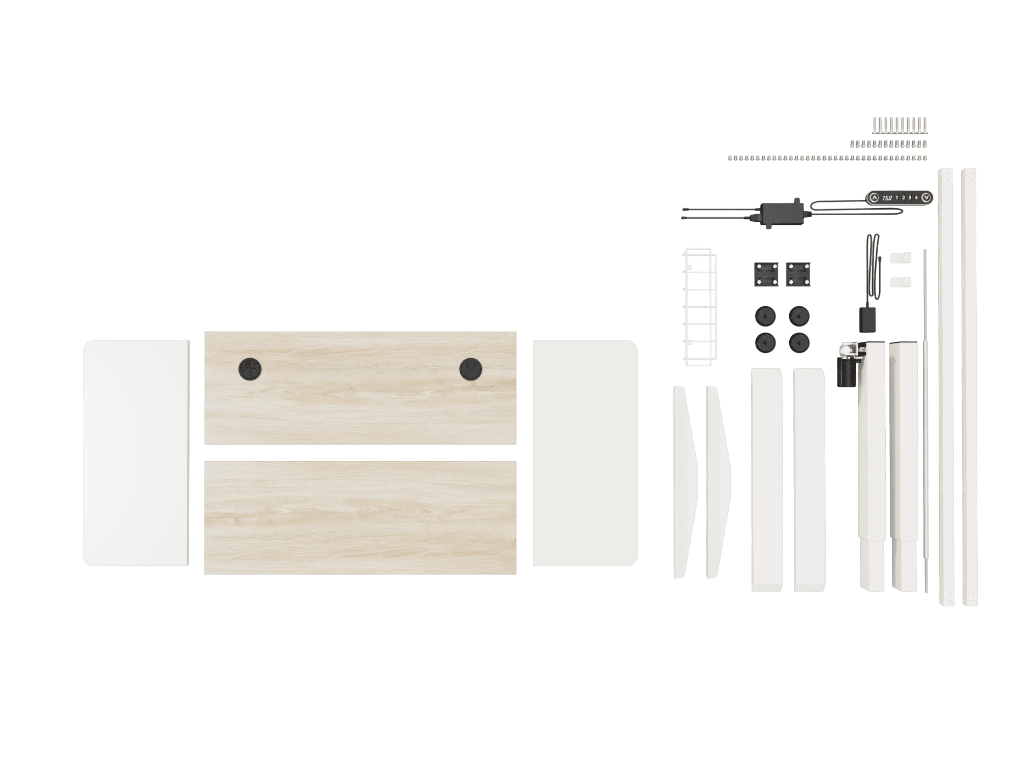 MXTARK Electric Height Adjustable Standing Desk, Stand Up Desk Workstation, Splice Board Home Office Computer Standing Table Ergonomic Desk, White Finish 55"