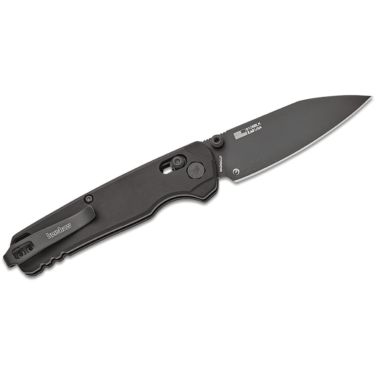 Kershaw Bel Air Manual Open DuraLock MagnaCut Reverse Tanto Blade EDC Folding Pocket Knife - Black