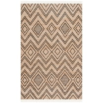 SAFAVIEH Natural Fiber Talbot Geometric Area Rug, Black/Natural, 5' x 8'