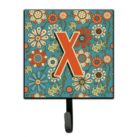 

Carolines Treasures CJ2012-XSH4 Letter X Flowers Retro Blue Leash or Key Holder 7Hx4.25W multicolor
