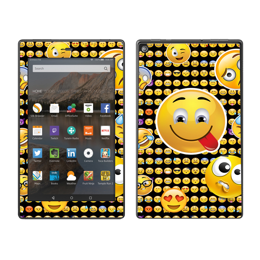 Skins Decals For Amazon Fire Hd 8 Tablet / Silly Emojis - Walmart.com