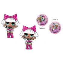 Anagram 34" (2)  L.O.L. Surprise Diva Foil Balloons and (1) 18" Double Sided Lol Balloon