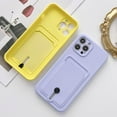 thumbnail image 2 of Push Up Card Holder Bright Color & Solid Color TPU Case Compatible with iPhone Case(Navy Blue,iPhone 15 Pro), 2 of 8