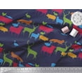 thumbnail image 3 of Soimoi Silk Fabric Birds & Animals Hand Drawn Printed Fabric 1 Yard 42 Inch Wide, 3 of 3