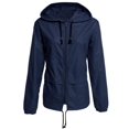 thumbnail image 3 of Bangus Imperméable pour Femme, Manteau de Pluie Léger à Capuche, Coupe-Vent avec Cordon de Serrage pour l'Extérieur, 3 of 6