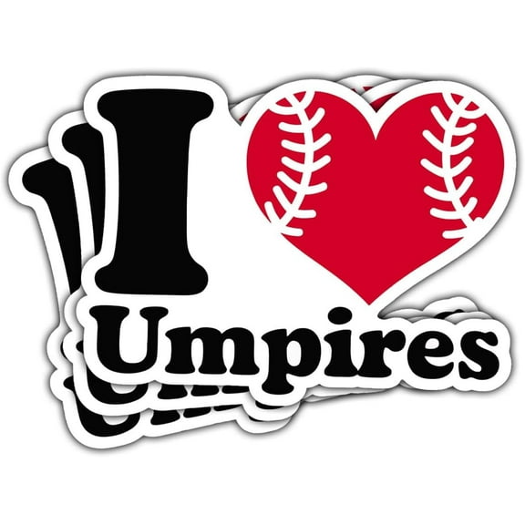3 Pcs I Love Umpires Baseball Sticker, Baseball Catcher Blue Umpire Sticker, Baseball Lovers Stickers 3 Inches Gift for Water Bottle Laptop Phone Helmet Kindles Tumbler