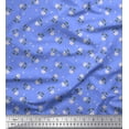 thumbnail image 1 of Soimoi Blue Rayon Fabric Dot & Floral Print Sewing Fabric BTY 56 Inch Wide, 1 of 6