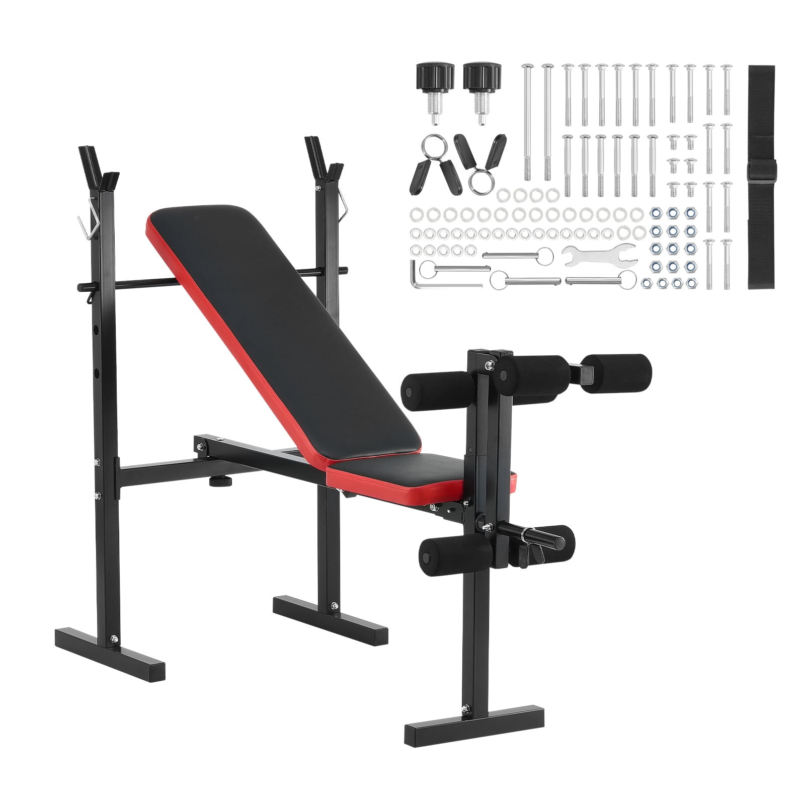 KFFKFF Strength Training Bench, Versatile Workout Bench with Adjustable Settings for Comprehensive Body Exercise, 600lbs Capacity Training Bench for Home Gym, Flat Bench