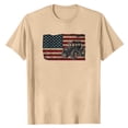 thumbnail image 2 of Holiday Shirt for Men Patriotic Farm Tractor Short Sleeve Tnak Top for Men,Khaki,L, 2 of 4