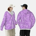 thumbnail image 3 of Rocae Lilac Glittering Print Breathable Sun Protection Hoodie Quick-Dry Lightweight Long Sleeve Hoodie Unisex Running Sports Shirt Small, 3 of 9
