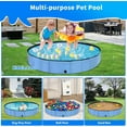 thumbnail image 4 of Foldable Dog & Kids Pool, 80" Blue Plastic Bathing Tub, Collapsible Swimming Pool for Toddlers 1-3, 4 of 7