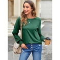 thumbnail image 2 of Womens Tops Fall Fashion Dressy Casual Crewneck Blouses Cute Sleeve Shirts, 2 of 5