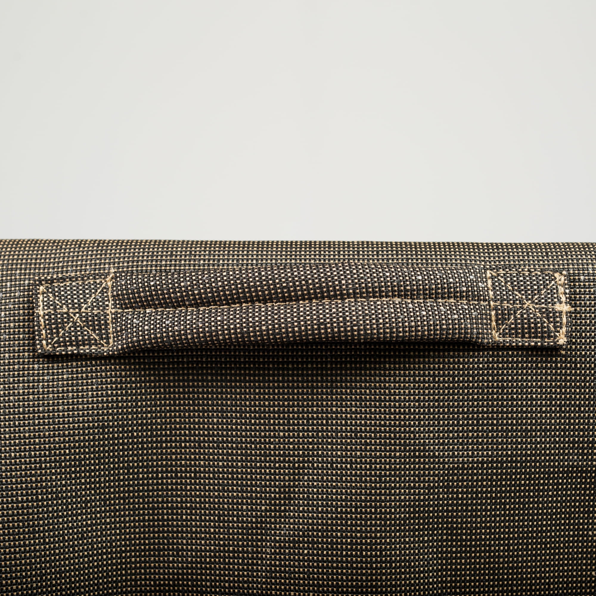 Budge Small Black and Tan Patio Loveseat Cover, StormBlock™ Hillside