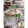 thumbnail image 5 of Outdoor Tablecloth with Umbrella Hole for Patio/Picnic/Party/Camping, Groundhog Day Waterproof Table Cloth Round Cover Washable, Rustic Spring Botanical Star Yellow (Dia 54"), 5 of 8