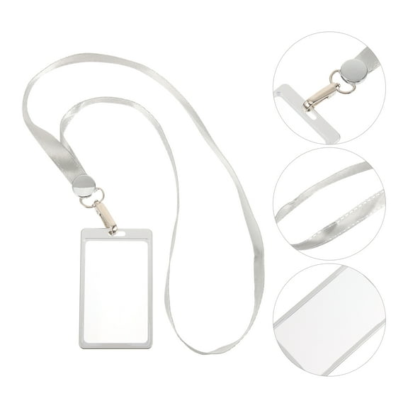 KONTONTY Transparent Metal Badge Holder for Vertical Id Cards with Double Sided Clear Protective Sleeve