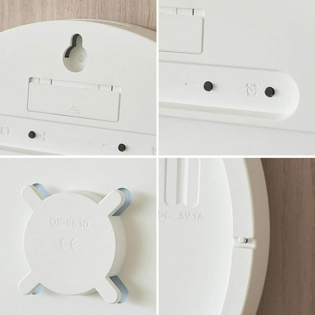 Horloge Murale Alimentée par USB Horloge Numérique pour Salon la Luminosité Appropriée. Télécommande C Chambre Blanche
