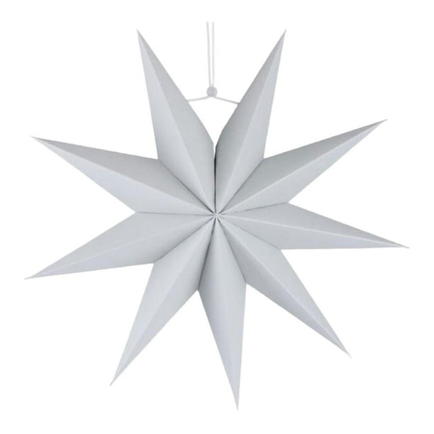 Adorno colgante decorativo de estrella grande 3D para casa de vacaciones Gris