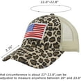 thumbnail image 5 of Muryobao Adult Female Women USA American Flag Trucker Hats Washed Distressed Cotton Denim Ponytail Baseball Cap Adjustable High Messy Bun Ponycap Mesh Dad Hat Beige Leopard, 5 of 7