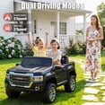 thumbnail image 5 of Joyracer 2 Seater 24 Volt Ride on Toys, Licensed GMC 4WD/2WD Switchable Ride on Car for Big Kids with Remote, Bluetooth, Fold Down Tailgate, Rear Storage, Black, 5 of 16