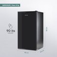 thumbnail image 4 of Refrigerador Frigobar 90 L 3.2 Pies con Congelador, Termostato, Estante para Botellas y Puerta Reversible, 4 of 8