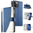 thumbnail image 1 of Funda cartera GANGXUN para iPhone 13 Pro Max , cuero PU con tarjetero, cremallera, correa de mano, soporte y protección 664°, 1 of 6