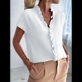 thumbnail image 4 of Camisetas Sin Mangas de Verano Informales con Cuello en V y Volantes para Mujer S, 4 of 10