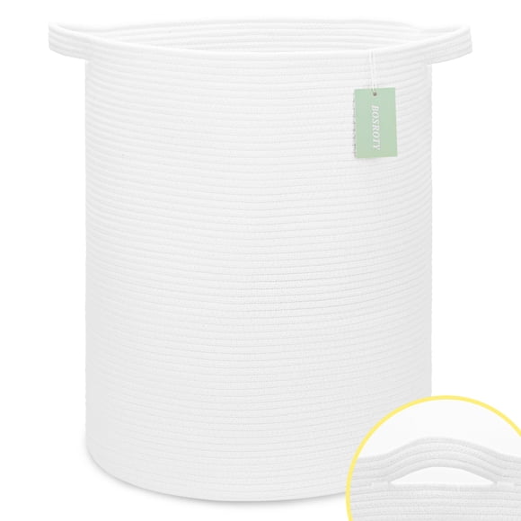Cesta para ropa sucia BOSROTY, tamaño grande, 72 L, para niños, color blanco