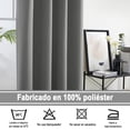thumbnail image 3 of NANWEI Cortinas Blackout con Aislamiento T&eacute;rmico para Estar/Rec&aacute;mara Ventana, con Ojales en la Parte Superior, Suave 100% Poli&eacute;ster Tela Impermeable, Reducci&oacut, 3 of 8